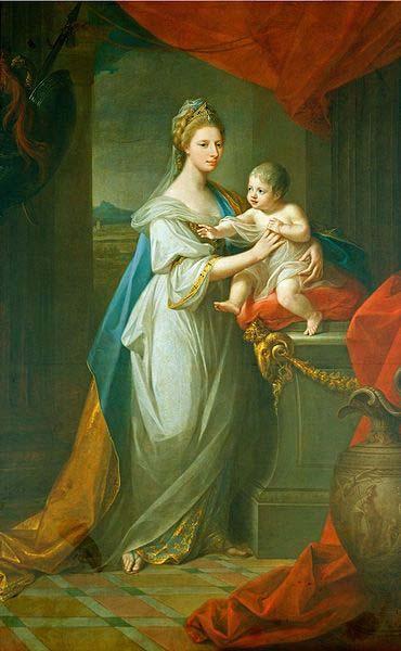 Angelica Kauffmann Portrait of Augusta of Hanover with her first born son Karl Georg of Brunswick oil painting image